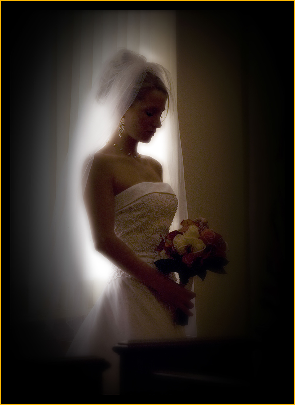 pensive bride